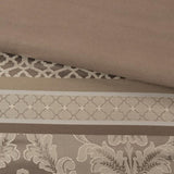 7 Piece Jacquard Comforter Set Brown/Gold Cal King B03597002