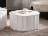 White Round Storage Table Set with Lift-Off Lid, Nesting Design, Elegant Curved-Edge Shape for Cozy W3081P389057