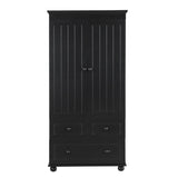 ZNTS Tall Storage Cabinet with Three Drawers for Bathroom/Office, Black N725P183256B