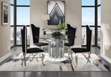 Black and Stainless Steel Side Chair with X-Shaped Back Leg B062P215490