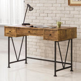 Antique Nutmeg and Black 3-drawer Writing Desk B062P153666