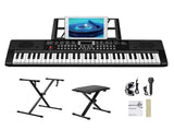 GEP-203 61 Key Keyboard with Piano Stand, Piano Bench, Built In Speakers, 48807478