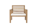 Outdoor Acacia Wood Club Chairs, 2-Pcs Set, Natural Stained / White, 25.5"D x 24.5"W x 33.0"H 56836.00