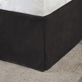 7 Piece Faux Suede Comforter Set Grey Queen B03596891