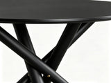 Modern Round Side Table with Crossed Metal Legs, 23.6" Small Accent End Table with Adjustable Feet, 07743307