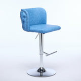 A&A Furniture,Swivel Barstools Adjusatble Seat Height With Chrome Base, Modern PU Upholstered Bar W1143P193494