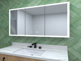 48 in. W x 30 in. H Rectangular Silver Aluminum Recessed/Surface Mount Medicine Cabinet with Mirror W2122P329733