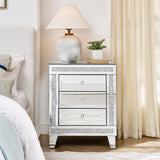 21.5 inch X15.8 inchX26.8 inchSilver mirror three drawer cabinet,Multi functional storage cabinet W1005P204649