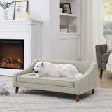 Durable Elevated Dog Sofa Bed,Pet sofa with modern irregular armrest design,Comfortable soft dog W487P266085
