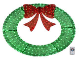 60in Pre-Lit Outdoor Christmas Wreath Decoration, LED Metal Holiday Decor for Home Exterior, Garden 45873341