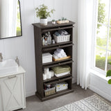 4 Tier Glass Display Cabinet for Living Room Stylish Storage Curio Cabinet with Flip Up Glass Doors W1758P294628