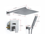 Male NPT Brushed Nickel Shower System, Shower Faucet Set for Bathroom Shower Fixtures with 10 Inch 87854827