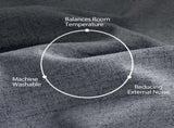 2pcs dark grey 100% blackout curtains with snap-on top, suitable for hanging use. They have 81523922