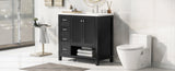 36" Bathroom Vanity with Sink Top, Bathroom Vanity Cabinet with Two Doors and Two Drawers, Solid N725P245278B