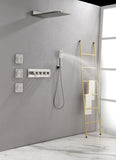 Wall Mounted Waterfall Rain Shower System With 3 Body Sprays & Handheld Shower TH-78109-NS