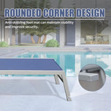 Patio Chaise Lounge Set of 3, Aluminum Pool Lounge Chairs with Side Table, Outdoor Adjustable W1859P172252