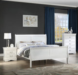 1pc White Finish Five Drawers Louis Philip Chest Solid Wood Contemporary Sleek Ample Storage B011P193097