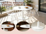 Round Tulip Dining Table for 2-4 Persons, 42. Inch Kitchen Table with Sturdy Golden Metal Pedestal W3766P456439