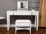 Flip Single Mirror Double Drawers Straight Feet Dresser White 53998961