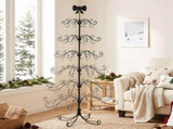 6ft Black PVC Metal Artificial Christmas Tree with Bow Topper, No Extra Ornaments, Daily Decor Tree 72992353