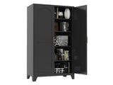 71'' 2 Shapely Doors Cabinet, Metal Storage Cabinet with Doors and Adjustable Shelves, for Bedroom, 63952140