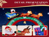 10FT Lighted Christmas Inflatable Archway, Inflatable Arch with Reindeer Pulling Santa's Sleigh, 88336718