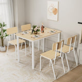 5-Piece Dining Table Set with 4 Chairs, 43" Kitchen Table & Chairs Set for 4, Dining Room Table with W578133460