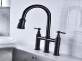 Pull Down Double Handle Kitchen Faucet 15569694