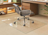 36"x46" Tempered Glass Office Chair Mat for Carpeted or Hardwood Floors,Clear 19377120