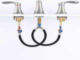 2-Handle 8 inch Widespread Bathroom Sink Faucet Brushed Nickel Lavatory Faucet 3 Hole 360&deg Swivel 89343189