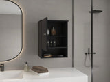 Medicine Cabinet 28.6" H, with 1 Door and 3 Shelves, Black B097P250858