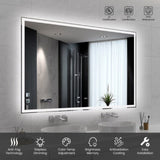 72"x48" Modern LED Smart Mirror Bathroom Mirror, Front Lit & Back Lit With 3 Color Adjustable, 72810326