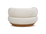 Fuji 360 Swivel Low Barrel Back Accent Chair, Ivory White Boucle B2719P238262