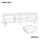 63 Inch TV Stand Features Vintage-style and Bevel Design, TV Stand with Drawers, Entertainment W578P193297