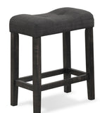Sora Button Tufted Counter Height Saddle Stool, Set of 2, Gray T2574P164819