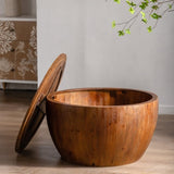 31.50"Vintage Style Bucket Shaped Coffee Table with storage function, for Office, Dining Room and W757119052