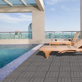Wood Plastic Composite Deck Tiles Set of 20, Sustainable FSC Composite Decking Resist Rust, Water, W2882P204161