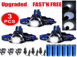 Rechargeable LED Headlamp Camping Hiking Headlamp Work Light BatteryCharger Set 01159336