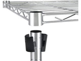 5-Shelf Shelving Shelves Unit with Wheels Steel Organizer,36"Wx14"Dx60"H,Silver 70926562