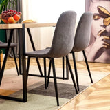 Comfortable Linen-Cotton Dining Chair Set - Six Pieces in Dark Gray.Integrated Seat and W1151P283077