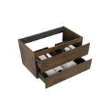 Alice-36W-105,Wall mount cabinet WITHOUT basin, Walnut color, With two drawers, Pre-assembled W1865107125