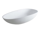 67" Freestanding Solid Surface Bathtub, Luxury Engineered Stone Resin Freestanding Soaking Bathtub W1573P175001