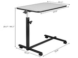 Multifunctional Adjustable Bedside Table MDF/Iron/4 Wheels With Brake, Silver Grey 27887581