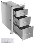 14"x20"x23" Three-layer Drawer cabinets for outdoor kitchens or courtyards W3167P303254