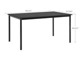 Casual Wood and Metal Rectangular Table, Black finish for Indoor 62463709