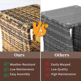 Glass Surface Yellow Gradient Iron Frame Rattan Side Table 64081006