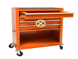 4 DRAWERS MULTIFUNCTIONAL TOOL CART WITH WHEELS-ORANGE 39411737