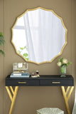 D40" Round Sunburst Wall Mirror with Gold Finish, Wall Decor Mirror for Entryway Bedroom Living Room W2078135184