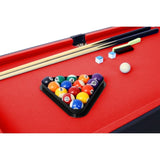 ZNTS 5-in-1 Multi-Game Table - Billiards, Push Hockey, Foosball, Ping Pong, and Basketball black/red 77723643