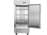 27"W Commercial Freezer Single Solid Door Stainless Steel Reach-in Freezer 18.68 Cu.ft. Upright Fan N818P191847S